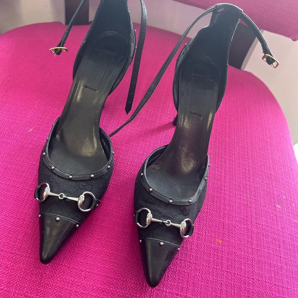 Gucci ankle strap pumps